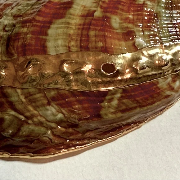 Vintage Abalone Shell Pendant With Gold Overlay EUC - Picture 4 of 8